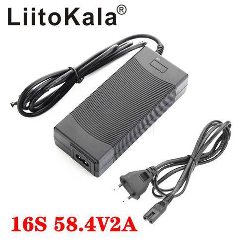 LiitoKala 48V 2A LiFePO4 battery Charger 58.4V 2A 100-240VAC DC LiFePO4 Battery Charger For 16S 24V LiFePO4 Battery pack