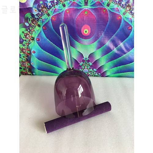 purple color crystal singing bowl handle perfect 4th octave B note Crown chakras or other any color