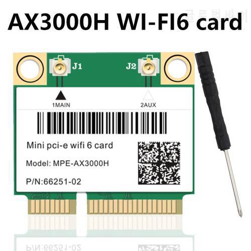 WiFi 6 dual band 3000mbps Bluetooth 5.1 mpe-ax3000h, mini PCI-E WiFi card 802.11ax/ac 2.4GHz 5GHz adapter 7260AC WI-FI card