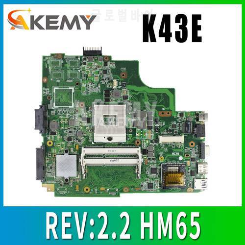 K43SD Notebook Mainboard GT610M GPU i3-2th Gen or CPU slot For ASUS A84S A83S K43E A43E K43S Laptop Motherboard