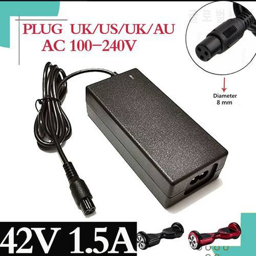 42V 1.5A Universal Battery Charger for Hoverboard Smart Balance Wheel 36v electric power scooter Adapter Charger AC 100-240V