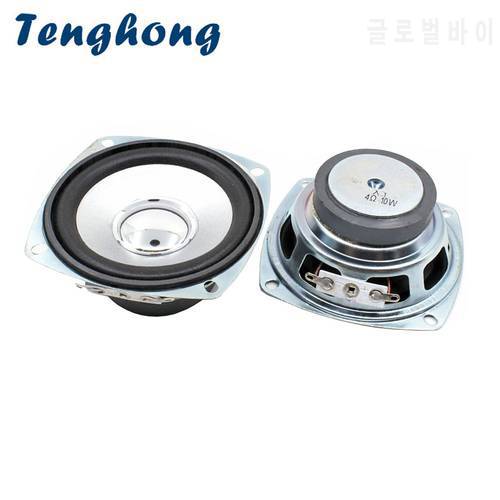 Tenghong 2pcs 3 Inch 4Ohm 10W Full Range Speakers Square Portable Audio Sound Speaker Unit For Home Theater Loudspeakers DIY