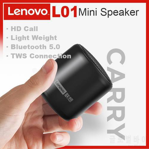 Lenovo L01 Portable Mini Wireless Bluetooth Speaker Waterproof Outdoor TWS Speakers Stereo Bass Music Column Surround Sound Mic