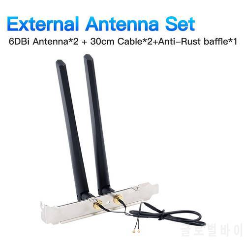 External Antennas Sets For Desktop 6DBi antennas For Intel AX200 9260 9560 NGFF M.2 Wifi Card