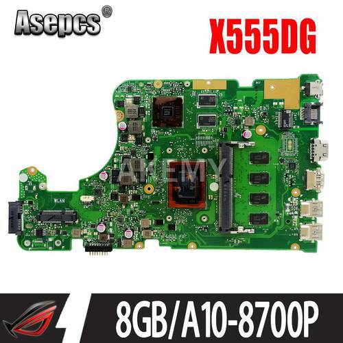 X555QG Mainboard 8GB A6 A8 A9 A10 A12 FX-8800P FX-9800P CPU V2G-GPU for ASUS X555Q X555B X555BP K555B A555B Laptop Motherboard