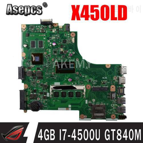 X450LD Laptop motherboard I3 I5 I7 CPU 4GB RAM GT820M GT840M GPU For Asus X450LC X450L X450LB X450LN Notebook mainboard