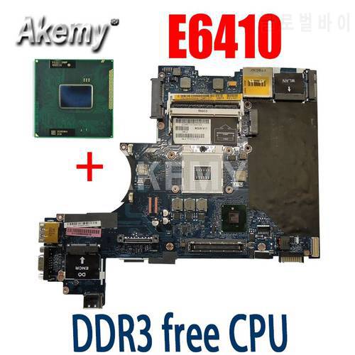 Akemy laptop Motherboard For DELL Latitude E6410 CN-08885V 08885V LA-5471P MAIN BOARD QM57 DDR3 free cpu