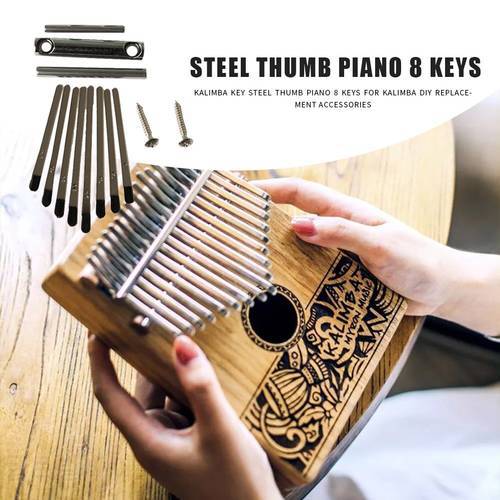 8 Keys Kalimba DIY Set Thumb Piano Keyboard Lettering Stenciled Scale Identification for Musical Instrument Replacement Parts