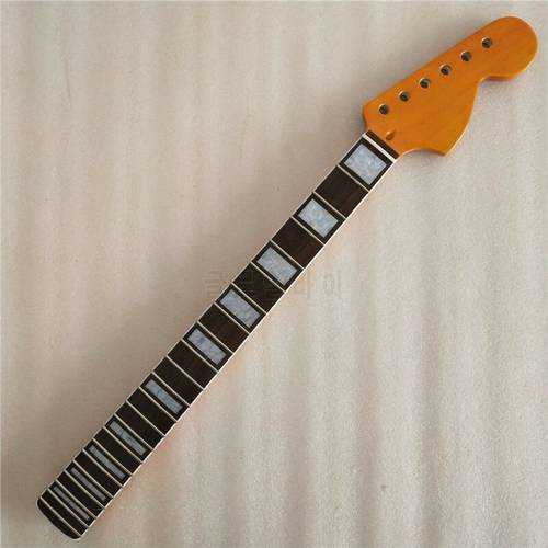 Maple 22 frets electric guitar Neck rosewood Fingerboard big head yellow guitar neck Replacement