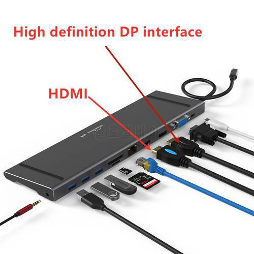 Blueendles Hub usb C HDMI Multi USB 3.0 VGA Adapter Dock Accessories Type C 3.1 Splitter DP for MacBook Laptop docking station