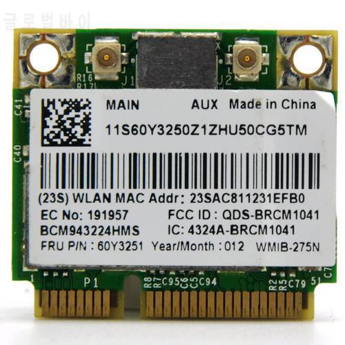 WTXUP for Broadcom BCM943224HMS Dual Band 300Mbps Mini PCI-E WiFi Adapter Wireless Card for ThinkPad Edge E520/X201/T510/X201