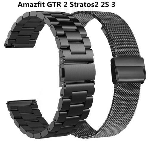 Original Metal Strap For Amazfit GTR 2 47mm GTR2e Smart Band Bracelet Stainless Straps For Amazfit Pace Stratos2 2S 3 Wristband