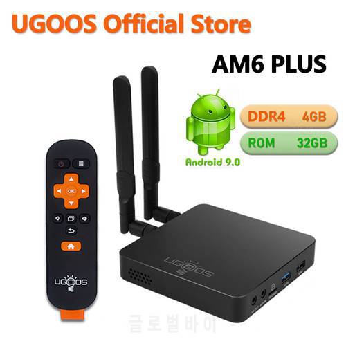 UGOOS AM6B PLUS TV Box 4GB 32GB Amlogic S922X-J 2.2GHz Smart TV Box Android 9.0 5G WiFi Bluetooth 4K HD Media Player Set Top Box