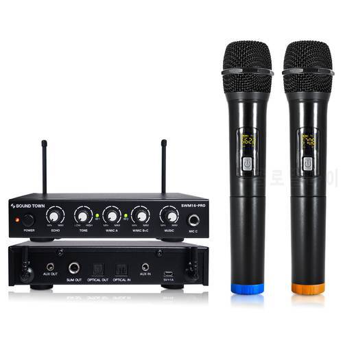 Sound Town 16 Channels Wireless Microphone Karaoke Mixer System, Supports Smart TV, Home Theater, Sound Bar (SWM16-PRO)