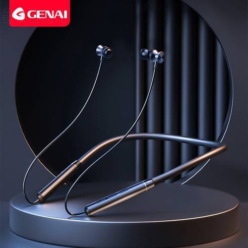 GENAI Wireless Bluetooth Headphones with Microphone In Ear Headphones for Smartphone Magnetic Earphone Sports Neckband Earbuds
