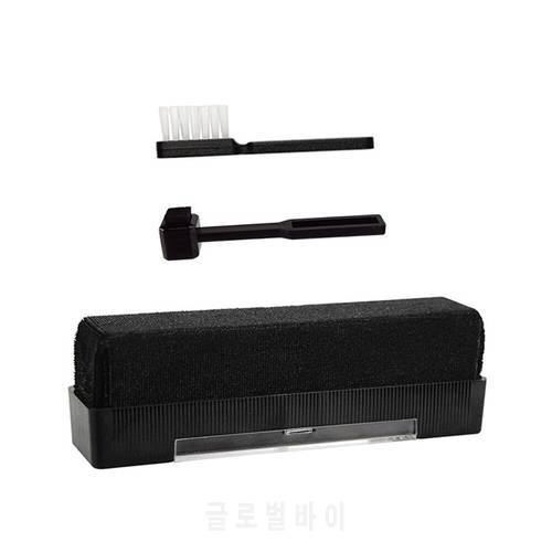 3-in-1 Vinyl Record Player Cleaning Kit Velvet Brush Carbon Fiber Stylus Brush Cleaning Brush for Phonograph Turntable DVD VCD