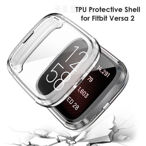 TPU Smart Watch Screen Full Cover for Fitbit Versa 2 /Fitbit Versa 2 SE Bumper Case Electroplating Protective Shell