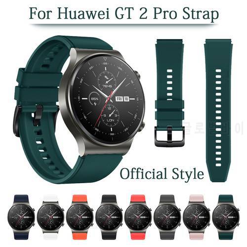 Original Silicone Band For Huawei Watch Gt 2 Pro Sport Rubber Official Wriststrap For Huawei Gt2 Pro Watchband Replace Bracelet