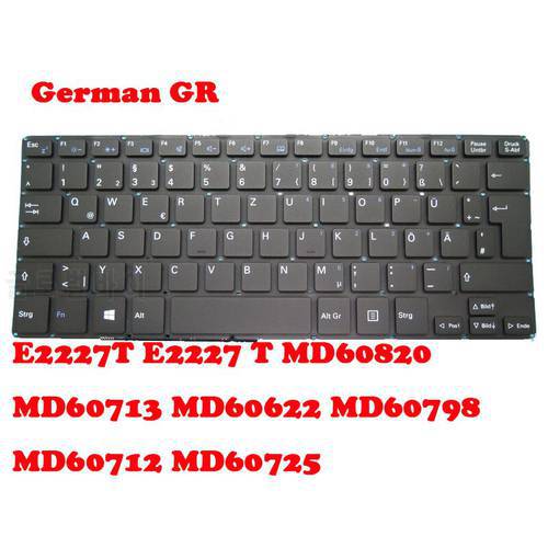 Laptop Keyboard For MEDION AKOYA E2227T E2227 T MD60820 MD60713 MD60622 MD60798 MD60712 MD60725 MD60724 MD60723 German GR Black