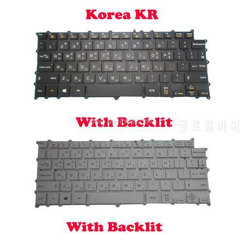 Korean KR Backlit Keyboard For LG 14Z980 LG14Z98 14ZD980 14Z980-GR55J 14Z980-GA55J Black/White NO Frame