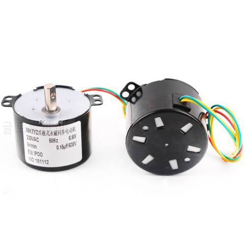 2pcs/lot 50KTYZ 6W AC220V Permanent Magnet Synchronous Motor Motor Positive Inversion And Controllable Low Speed Micro Motor