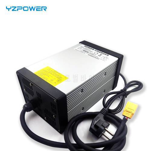YZPOWER 14.6V 40A Lifepo4 Lithium Battery Charger for 4S 12V Ebike with 4 Cooling Fans with Outplug Plug