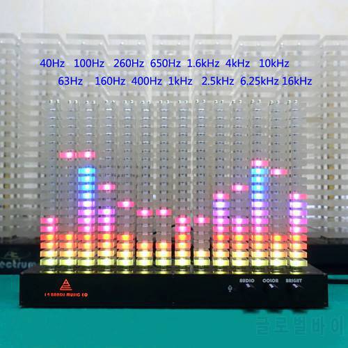 14 segment Spectrum Analyzer Level Indication Music Spectrum Light LED Acrylic Light Column VU