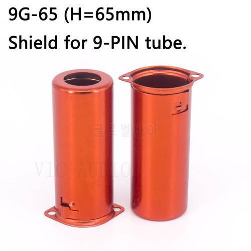 10PCS Full Aluminum Tube Socket Shielding Cover For 9-Pin Vacuum Tube Shield Vacuum Tube Glass Bulb Height 50±3mm