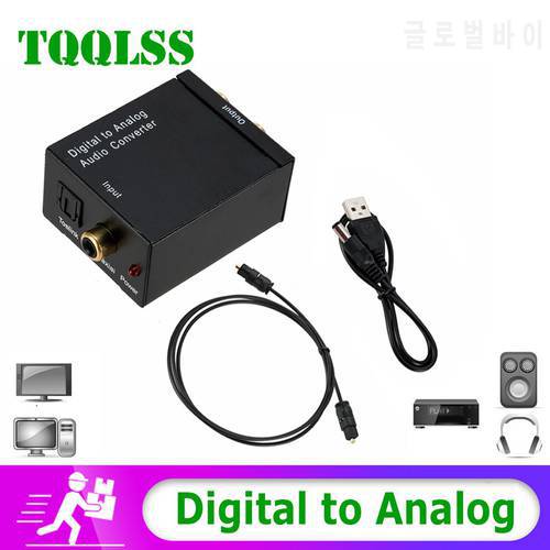 TQQLSS USB DAC Digital To Analog Audio Converter Audio Toslink Coaxial Signal To RCA R/L Audio Decoder SPDIF ATV DAC Amplifier