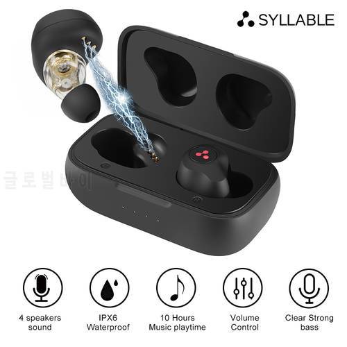 Dual Dynamic Drivers SYLLABLE S115 TWS Earphones 4 Speaker Sound Strong bass of QCC3020 chip 10 hours headset Noise Cancelling