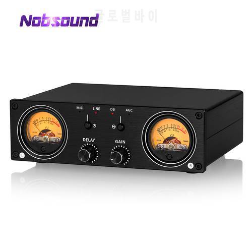 Nobsound Dual Analog VU Meter MIC/LINE Sound Level Meter RCA/XLR Audio Switcher Box Music Spectrum Analyzer DB Panel Display