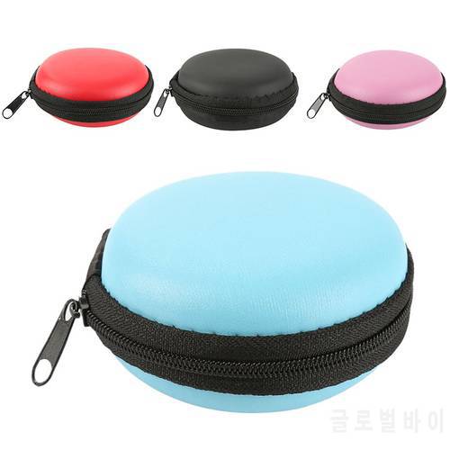 HOT 5 Colors Portable Case For Headphones Case Mini Zippered Round Storage Hard Bag Headset Box For Earphone Case SD TF Cards