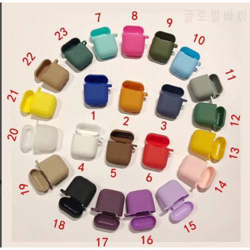 Korean Macaron Candy Color Silicone TPU Earphone Cases For Apple Airpods 1/2 Shockproof Protection Headphone Cover Accessories