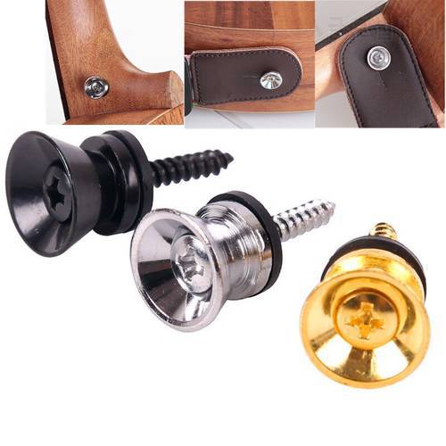 2Pcs/Set Guitar Strap Lock Locking Pegs Pin Metal End Strap Button for Acoustic Classical Bass Guitar Ukulele Guitar Accessories