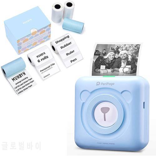 New Peripage A6 Mini Portable Thermal Bluetooth Photo Printer For IOS Android Phone AR Photo Label Printer For Birthday Gift