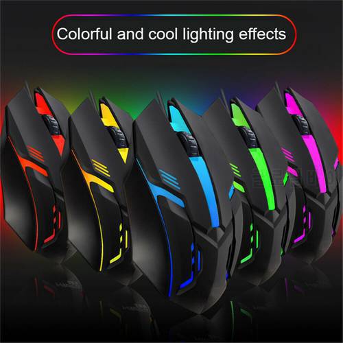 S1 7 Colors Mice Ergonomics Wired Gamer Mouse Flank Cable Laptop Pc Gaming Mouse Raton con cable Mouse Game Accessories Black