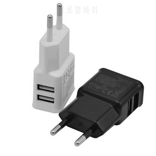 2 USB Port Charging Adapter For Samsung Dual USB EU Plug Phone Charger Portable Universal Travel Charging Head for Iphone Xiaomi