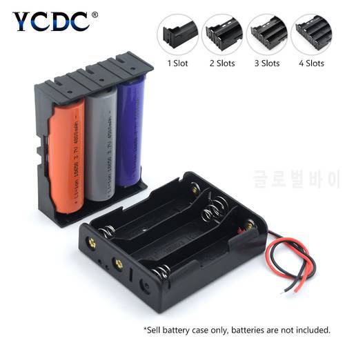 New 18650 Power Bank Cases18650 Battery Storage Box Case 1 2 3 4 Slot Way DIY Batteries Clip Holder Container With Wire Lead