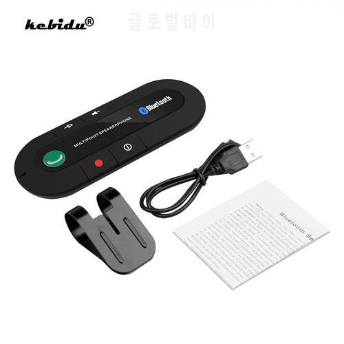 kebidu Bluetooth 4.1 Multipoint Speakerphone Bass Stereo AUX Car Kit Speaker Handsfree Music Receiver Player For iPhone Android