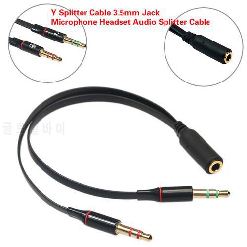 Y Splitter Cable 3.5mm Jack Microphone Headset Audio Splitter Cable Female to 2 Male Headphone Mic Aux For Phone Computer