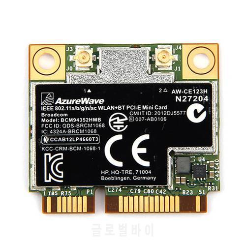 Dual Band BCM94352HMB Mini PCI-E Laptop Wifi Card Wireless AW-CE123H DW1550 1200Mbps 802.11ac Bluetooth 4.0 support Mac OS