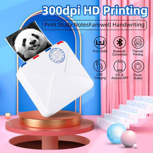 Phomemo M02S Portable Pocket Photo Printer 300DPI Mini Mobile Bluetooth Wireless Label Thermal Printing for Office Electronic