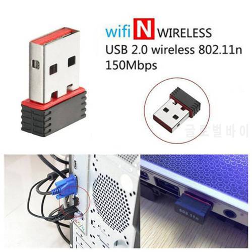 Mini USB 2.0 802.11n 150Mbps Wifi Network Adapter card for Windows Linux PC