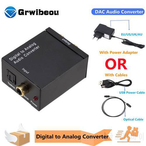 New RCA R/L Output Digital to Analog Audio Adapter DAC Amplifier Box for Coaxial Optical SPDIF signal to Analog Audio Converter