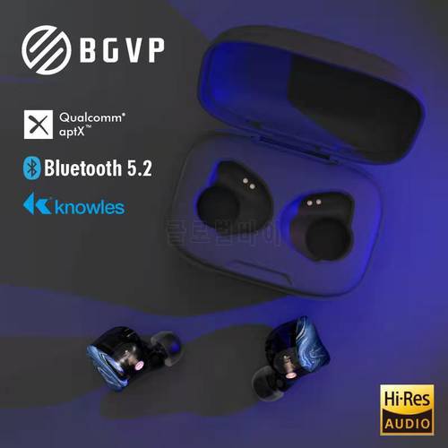 BGVP Q2S Bluetooth 5.2 Earphone Earplugs TWS True Wireless Detachable Cable In-Ear HIFI Fever Music Headphone Earbuds MMCX