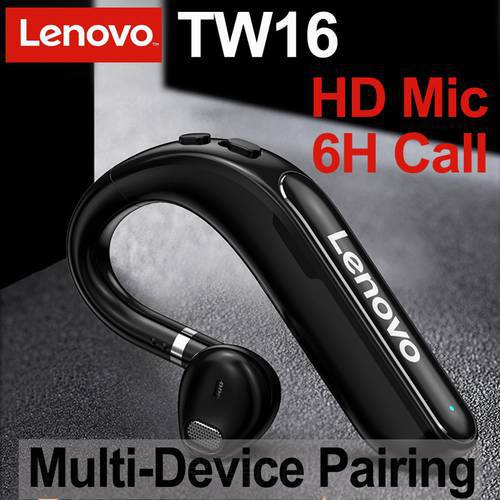 Original Lenovo TW16 Wireless Bluetooth 5.0 Earphone Earhook Earbud With Microphone Long Standby PK HX106 Multi-device Pairing