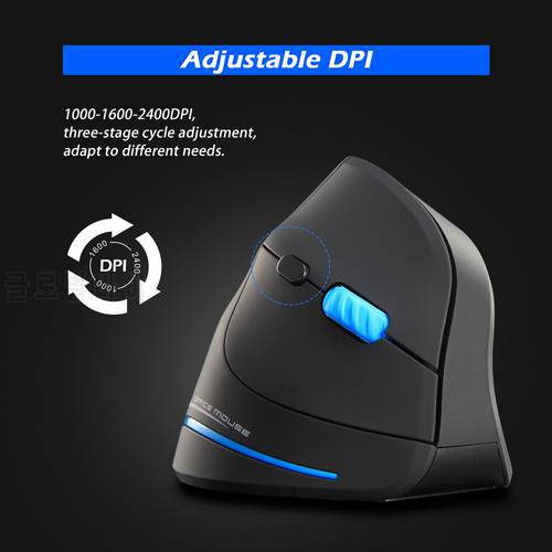 ZELOTES F-35A Vertical Gaming Mouse Adjustable 2400 DPI Optical 2.4G Wireless Mouse USB Computer Mice for PC Laptop Office Home