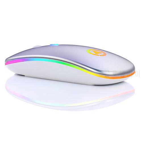 RGB Wireless Mouse Computer Mouse Silent Ergonomic Battery Mice with LED Optical Backlit USB Mice for PC Laptop