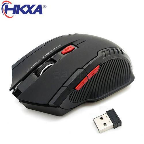 HKXA Wireless Mouse Ergonomic Computer Mouse PC Optical Mause with USB Receiver 6Buttons 2.4Ghz Wireless Mice 1200DPI for Laptop