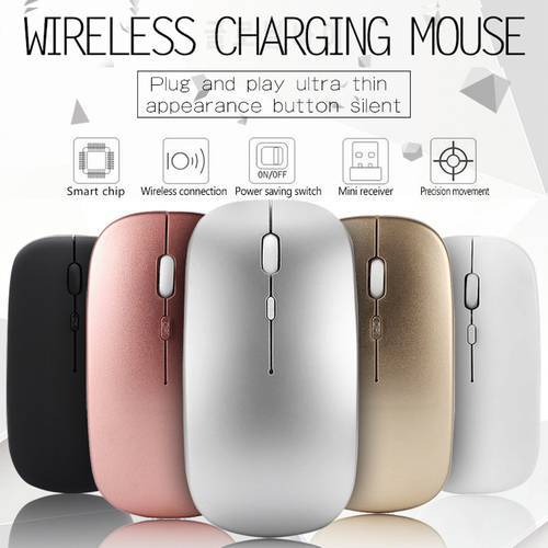 2.4GHz Rechargeable Wireless Mouse Raton Silent Button Ultra Thin PC Mause Ergonomic USB Optical Mice Gaming Mouse For PC Laptop